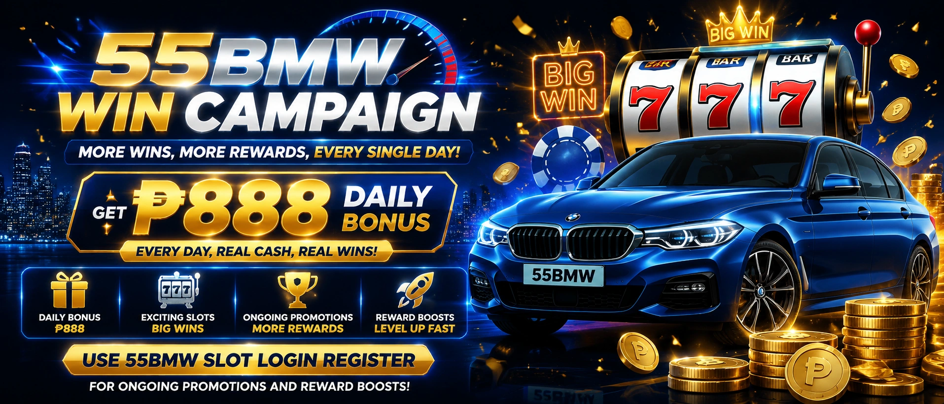 55BMW promotions banner for Filipino players