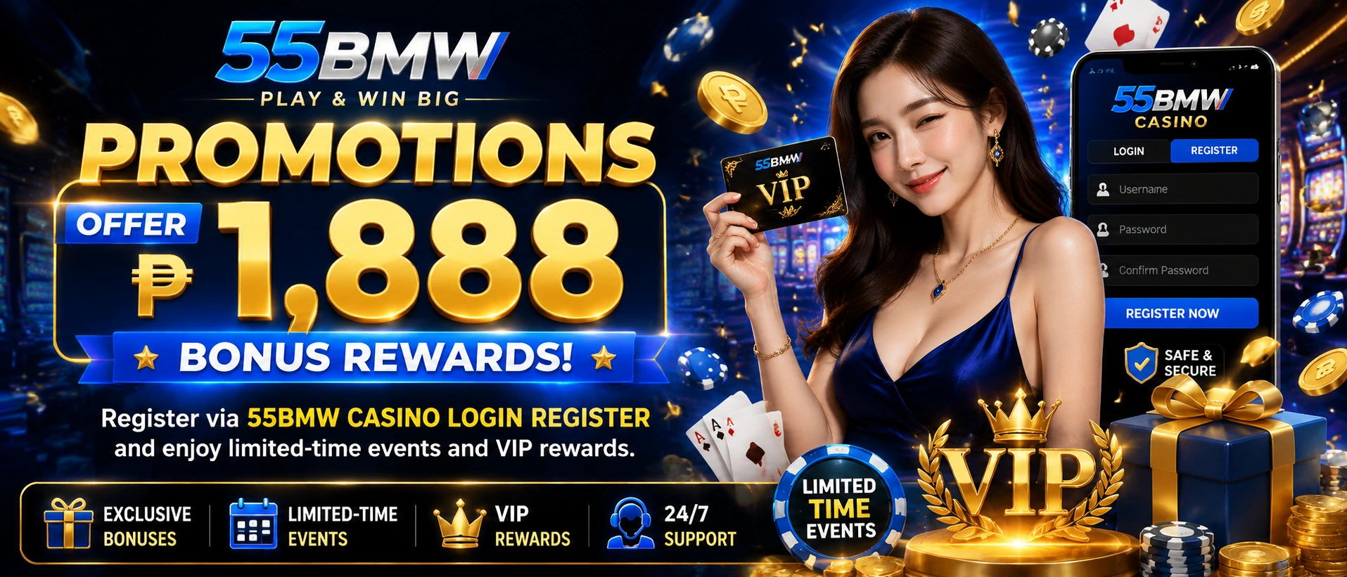 55BMW promotion details shown on mobile